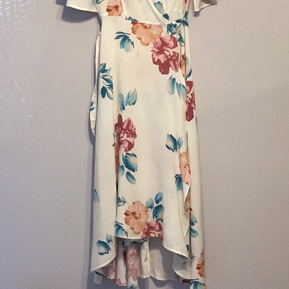 Forever 21 floral wrap high/low dress size small - Picture 3 of 8